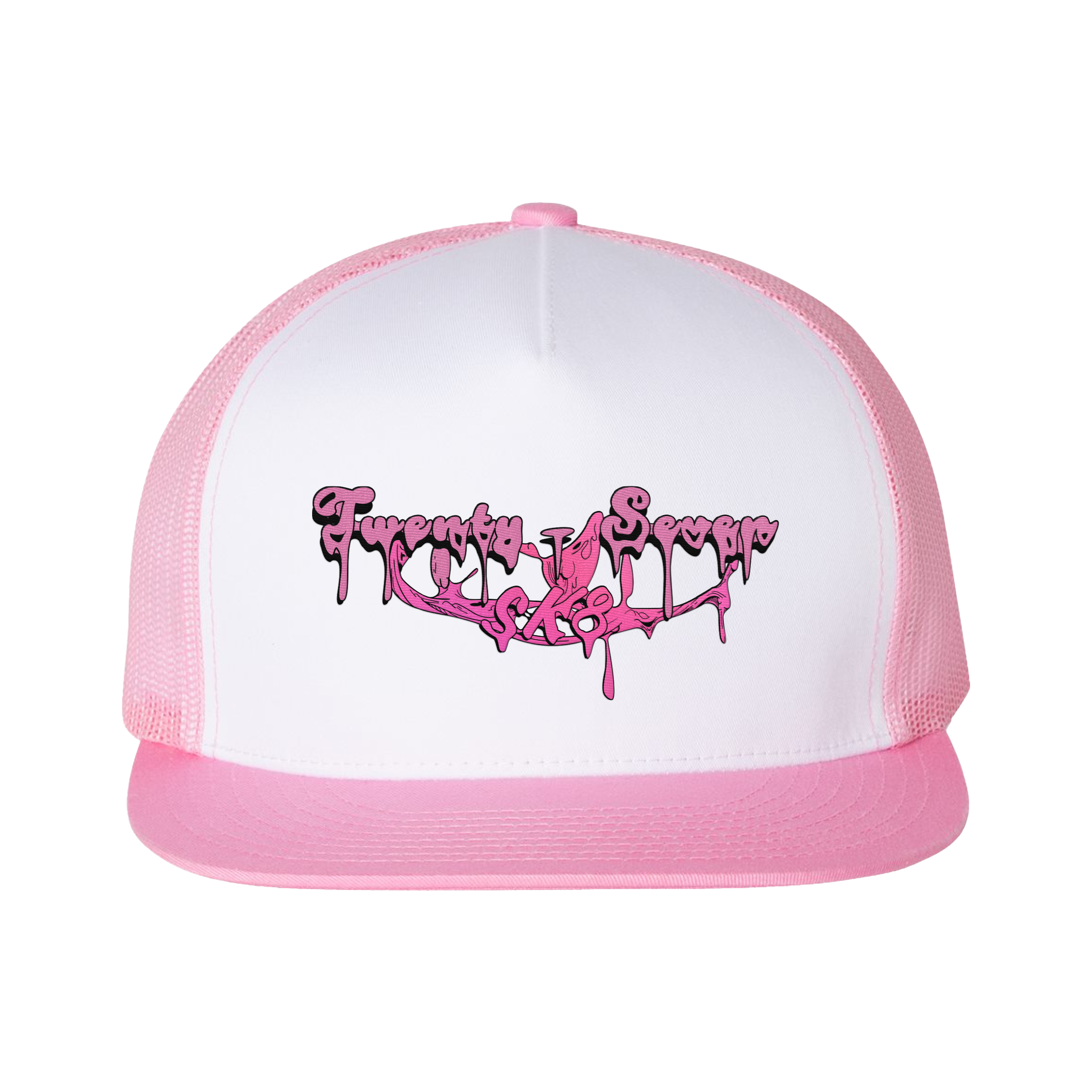 The Gooze Pink and White Trucker Snapback